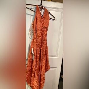 NWT BCBGMaxAzria Orange Halter Dress (medium)